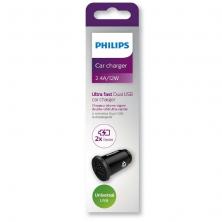 Cargador de Coche Philips DLP2510/ 2xUSB/ 12W