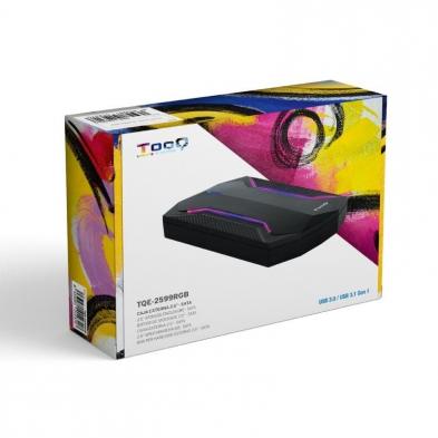 Caja Externa Gaming para Disco Duro de 2.5' TooQ TQE-2599RGB/ USB 3.1/ Sin tornillos