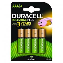Pack de 4 Pilas AAA Duracell HR3-B/ 1.2V/ Recargables - Imagen 1