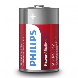 Pack de 2 Pilas D Philips LR20P2B/10/ 1.5V/ Alcalinas - Imagen 1